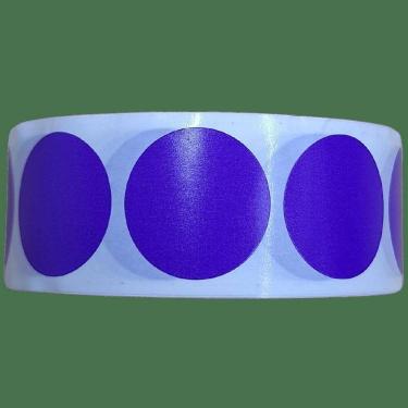 Imagem de Etiqueta Adesiva Bolinha Colorida Roxo 25Mm 2,5 Cm Rolo 1000