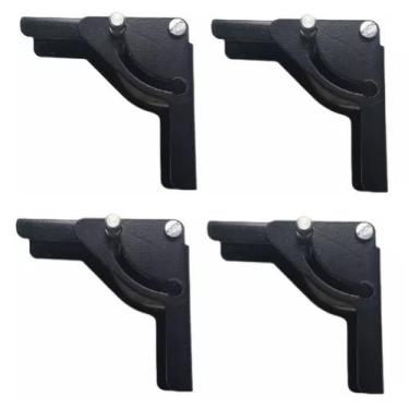 Imagem de Kit 04 Dobradiça Para Pés De Mesa Dobravel Com Trava KROK- Preta