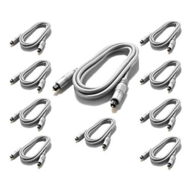 Imagem de Kit 10 Cabos Óptico Digital TV Home Theater Ps3 Ps4 Xbox 1,8 Metros - 