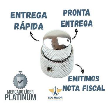 Imagem de Knob Metal Guitarra Pushpull Largo Curto Crom Dolphin 13450