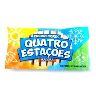 Imagem de Prendedor de Roupa de Madeira 12 unidades Quatro Estações