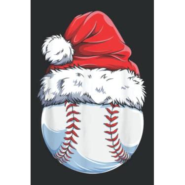 Imagem de Christmas Baseball Ball Santa Hat Xmas Boys Catcher Pitcher: Lined Journal Notebook with Memo Diary Subject Planner, 6x9 inches, 120 Pages