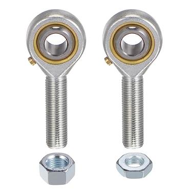 Imagem de uxcell POSB6 Conjunto de rolamentos de extremidade de haste macho de 9,5 cm - 2 peças de 3/8-24 extremidades de haste de rosca esquerda e direita com porca de atolamento