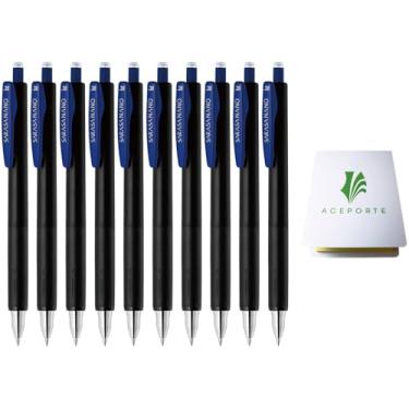 Imagem de ZEBRA SARASA NANO Caneta esferográfica de gel de 0,38 mm, pacote com 10 (azul) com notas adesivas