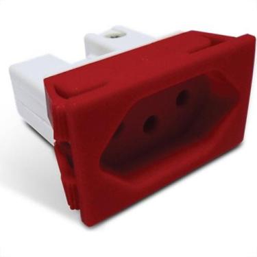 Imagem de Tomada Painel Steck Com Borne 10A 250V Vermelha S8622