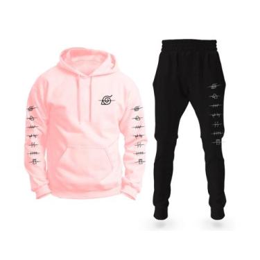 Imagem de Conjunto Moletom Aldeia Naruto Anime Blusa Calça Full - Dall Bello, Ro