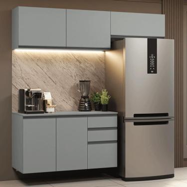 Imagem de Armário de Cozinha Compacta Suspenso 200cm Cinza Nice Madesa XA05