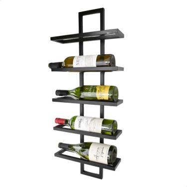 Imagem de Adega Vertical Para 5 Garrafas De Vinho Estilo Industrial