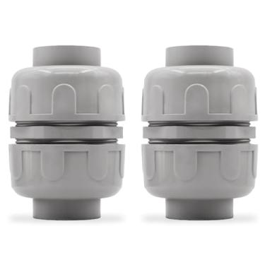 Imagem de Wocloer Conector de fixação líquida de 3,5 cm, conector de extremidade dupla de conduíte flexível de PVC, reto de 180 graus, conector de conduíte bidirecional, conexões de conduíte elétrico (2 peças)