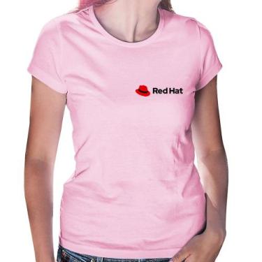 Imagem de Baby Look Red Hat Linux - Foca na Moda, Rosa bebê, P