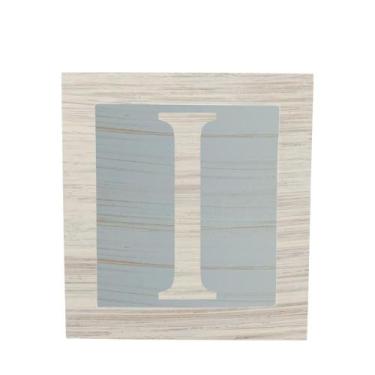 Imagem de Cubo Azul Letra Branca com Aplique Festa Chá de Bebê Decoração 8x8x8 C