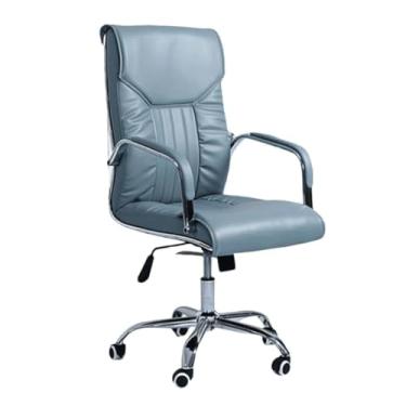 Imagem de Cadeira de escritório cadeiras de couro com encosto alto com apoios de braços e rodízios, cadeira de computador, cadeira de escritório ergonômica ajustável em altura