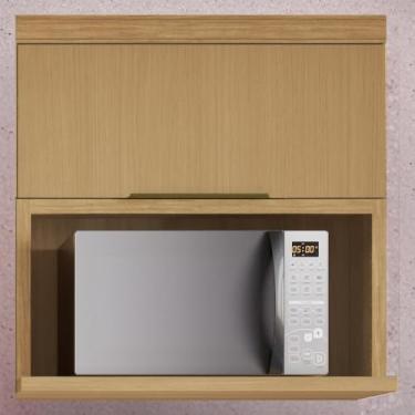 Imagem de Armário de Cozinha Aéreo 1 Porta Nicho para Micro-ondas 100% Mdf