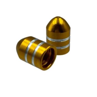 Imagem de Tampa Valvula Alum. Bike Carro Moto Bico Pneu Par Vermelho ou dorado -