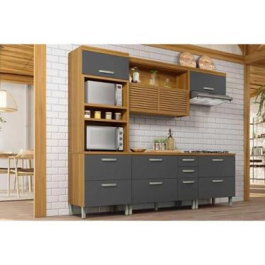 Imagem de Cozinha Modulada Nesher Princesa 4 Peças (1Aéreo+2Balcões+1Paneleiro) 