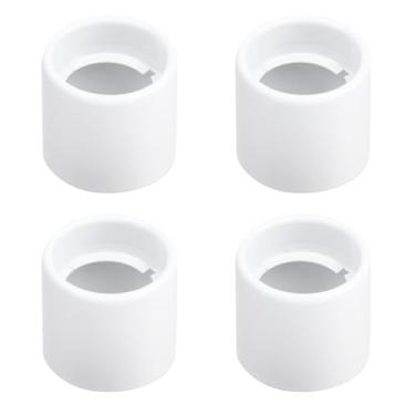 Imagem de Crapyt 4 peças de suporte de lâmpada com fivela de metal, anel de sombra, acessórios de iluminação de ferro, bandeja de luz, abajur, para tomada de cerâmica de porcelana E26, lustre fixo (branco 2,17