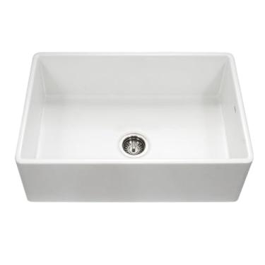 Imagem de Houzer PTG-4300 WH avental frontal Fireclay pia de cozinha única, 83,8 cm, branco