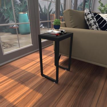 Imagem de Mesa Lateral Preta Aparador De Sofa Sala Mesa Lateral Cama