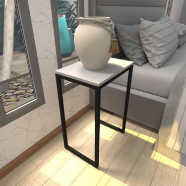 Imagem de Mesa De Cabeceira Industrial Cinza Mdf Canto Quarto Mesas De Cabeceira Mesinha Cabeçeira Cabiceira