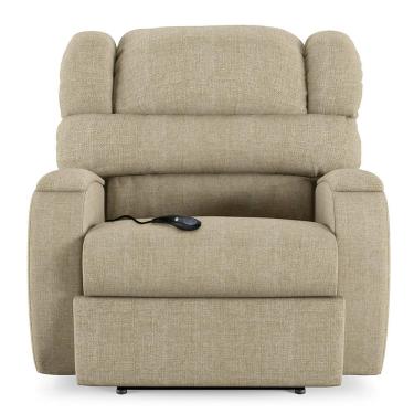 Imagem de Poltrona Do Papai Sala De Cinema Reclinável Manchester Controle Elétrico Usb Linho Bege