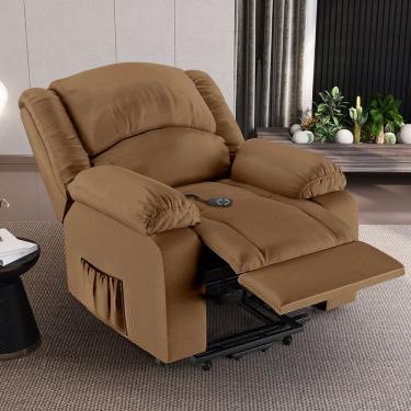 Imagem de Poltrona Do Papai Reclinável Sala De Cinema Barcelona Elevação Lift Elétrico Pu Caramelo