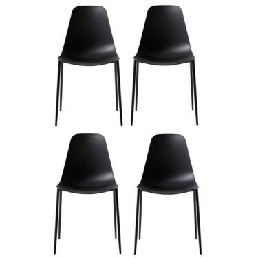 Imagem de Kit 4 Cadeiras Miami Com Assento Em Polipropileno Fratini Preto