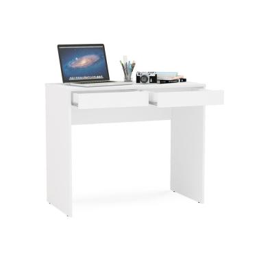 Imagem de Mesa Tijuca 90cm 2 Gavetas Politorno Branco