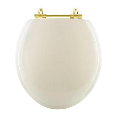 Imagem de Assento Sanitario Almofadado Convencional Oval Biscuit Vaso Incepa Com Ferragem Dourada