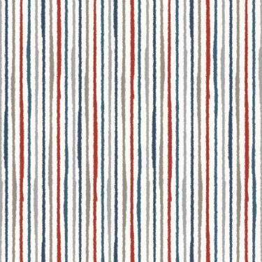 Imagem de Papel De Parede Revoada Listrado Aquarela Azul, Cinza E Vermelho 4425