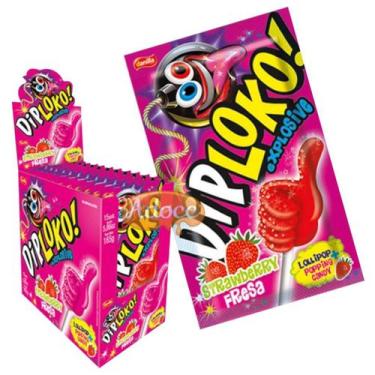 Imagem de Pirulito dip loko boom 15unx11g danilla, MORANGO