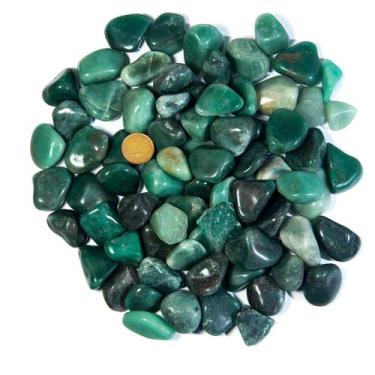 Imagem de 1 kg Quartzo Verde Rolado Pedra Natural M 20 a 35mm Tipo B - Cristaisd