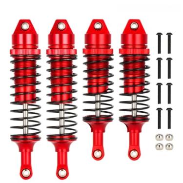 Imagem de 4pcs Oil All Metal Shocks RC Shock Absorber Damper Set for Traxxas Rustler 4X4 VXL Slash 2WD 4x4 Hoss Stampede Bandit Nitro Shock Absorber Damper Set 1/10 Upgrades Parts Replace of 5862 (Red)