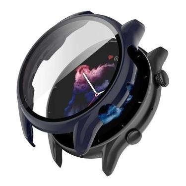 Imagem de Capa Case Bumper Com Película Vidro P/ Gtr3 Gtr 3 Pro A2040 - Azul