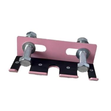 Imagem de UGPLM Suporte triplo para barra de agachamento, suporte para barra de peso, economiza espaço para de rosca com de borracha para armazenamento de, Rosa