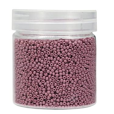 Imagem de Bala&Fillic Tamanho quase uniforme 2 mm contas redondas de sementes 10.000 peças/110 gramas em caixa de bisque escuro cor 12/0 pequenas contas de semente de vidro para fabricação de joias, orifício de