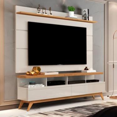Imagem de Rack com Painel para TV até 60 Polegadas Pés em Madeira Maciça Vivare 
