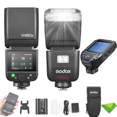 Imagem de Godox V480 F V480-F Flash TTL para Câmeras Fuji com Disparador XProII-F, GN50 1/8000 HSS, Tempo de Reciclagem de 1,7 s, Sem Fio 2.4G, Speedlight com Tela Sensível ao Toque e Bateria de Íons de Lítio