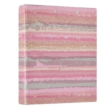 Imagem de Fichários redondos rosa de 3 cm de mármore tie dye com 3 anéis para prancheta para escritório, escola, material de trabalho, pasta de arquivos, capacidade de 200 folhas, fácil de abrir