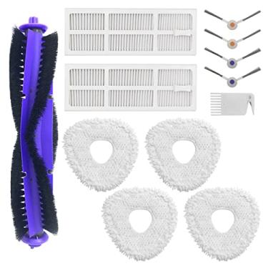 Imagem de VACUSHOP Acessórios de substituição para aspirador Narwal Freo robô versátil autolimpante reutilizável piso duro especialista em microfibra macia x1 escova principal x4 almofada de esfregão x2 filtros x4 conjunto de escovas de borda