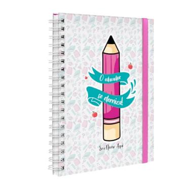 Imagem de Agenda Planner Semanal Plus 2026 Personalizada Professores Lápis Rosa