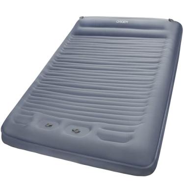 Imagem de Origem Almofada de dormir para acampamento, colchão de acampamento ultra grosso de 14 cm com bomba embutida, tapete de acampamento duplo grande para barraca, mochila, caminhada e viagens