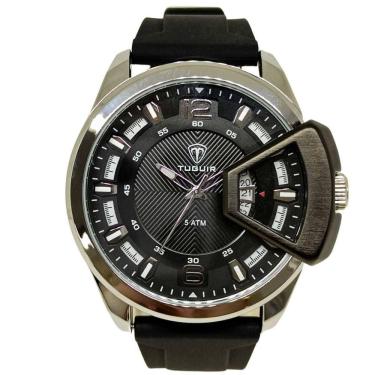 Imagem de Relógio Masculino Tuguir Analógico 2397 Prata E Preto