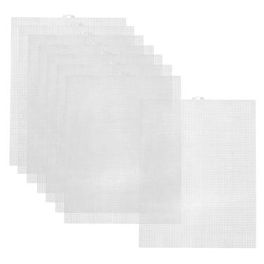 Imagem de Murtenze Pacote com 16 folhas de lona de malha de plástico, malha de plástico transparente, artesanato de fio acrílico para projetos de bordado/crochê de malha