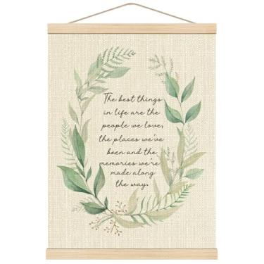 Imagem de Boat Wades Moldura de parede inspiradora botânica verde sálvia, motivacional, as melhores coisas da vida são as pessoas que amamos, decoração de parede para pendurar em casa, quarto, escritório, 30 x