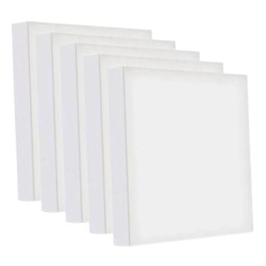 Imagem de Kit 5 Telas de Pintura 20x20cm sem Cavalete Branca Moldura de Madeira