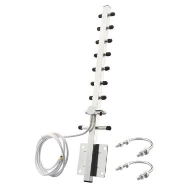 Imagem de Kaunosta Antena Yagi de banda dupla 2,4G/5,8G 9dBi antena direcional externa de alto ganho com cabo RP-SMA macho RG58 1,5 m (1,5 m) antena WiFi de 9 unidades para roteador de rede/reapter/adaptador