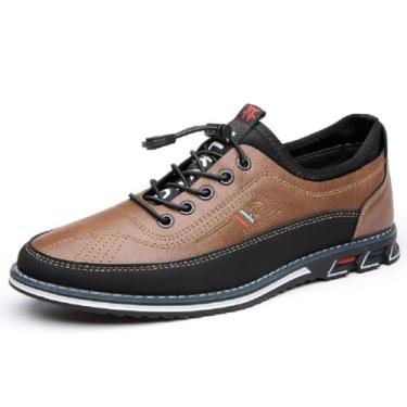 Imagem de Sapato Oxford masculino casual para escritório, mocassins, confortável, para dirigir, Marrom, 44