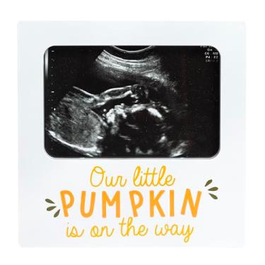 Imagem de Kate & Milo Nossa moldura de ultrassom de abóbora pequena, anúncio de gravidez de Halloween, lembrança de ultrassom de gênero neutro, decoração de chá de bebê de outono e berçário