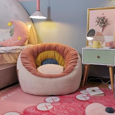 Imagem de Raibow Confortável Raibow Bea Bag Capa De Sofá Preguiçoso Para Readig Cadeira Cadeira De Chão Preguiçoso Sofá-cama Capa Macia E Fofa Saco De Feijão, Pink, Large