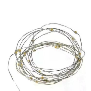 Imagem de Pisca Fio de Cobre 5m 50L Quente 3AA Decoração Iluminação de Natal - W